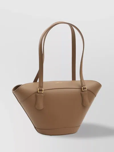 Dolce & Gabbana Capri Leather Tote Bag In Brown