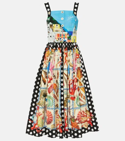 white christmas dresses Dolce and Gabbana Floral Leaf Cotton Dress – Recess main image 0