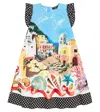Dolce & Gabbana Capri Printed Cotton Poplin Dress In Multicoloured