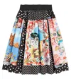 Dolce & Gabbana Capri Printed Cotton Poplin Skirt In Multicoloured