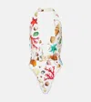 DOLCE & GABBANA CAPRI PRINTED HALTERNECK SWIMSUIT