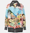 DOLCE & GABBANA CAPRI PRINTED SILK SATIN SHIRT