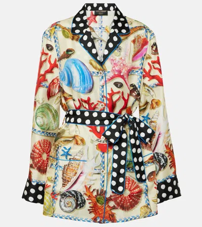 Dolce & Gabbana Capri Printed Silk Satin Shirt In Multicoloured
