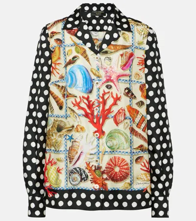 Dolce & Gabbana Capri Printed Silk Shirt In Multicoloured