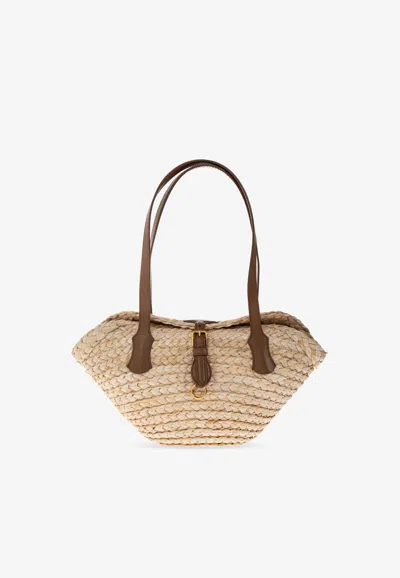 Dolce & Gabbana Capri Raffia Tote Bag In Beige
