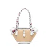 Dolce & Gabbana Borsa A Spalla Coffa Capri In Rafia Con Stampa Floreale Dolce E Gabbana In Sand