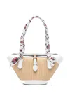 Dolce & Gabbana Borsa A Spalla Coffa Capri In Rafia Con Stampa Floreale Dolce E Gabbana In Sand