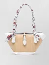 Dolce & Gabbana Borsa A Spalla Coffa Capri In Rafia Con Stampa Floreale Dolce E Gabbana