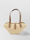 Dolce & Gabbana Capri Straw Tote Bag With Leather Handles In Neutral