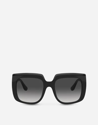 Dolce & Gabbana Square-frame Oversized Sunglasses In Schwarz