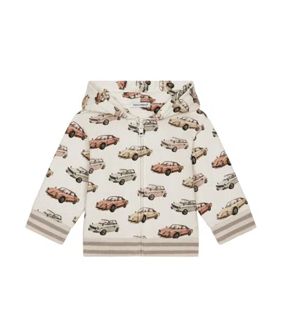 Dolce & Gabbana Car-print Zip-fastening Hoodie In White