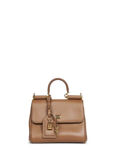 Dolce & Gabbana Caramel My Sicily Small Handbag In Brown