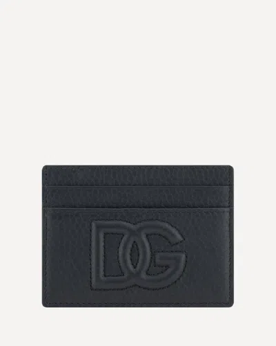 Dolce & Gabbana Men Black Card-holder With Quilted Logo In Leather Man