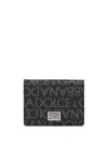 Dolce & Gabbana Coated Canvas Wallet With With All-over Logo In Grey
