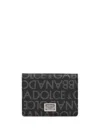 Dolce & Gabbana Coated Canvas Wallet With With All-over Logo In Grey