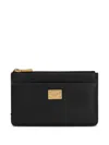 Dolce & Gabbana Card Holder With Zip And Tag In Black