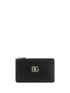 Dolce & Gabbana Logo-plaque Leather Wallet In Nero