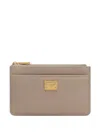 Dolce & Gabbana Slim Design Plonge Cardholder With Gold Hardware In Neutral