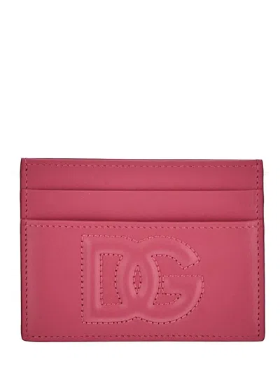 Dolce & Gabbana Card Holder With Dg Logo In Purple