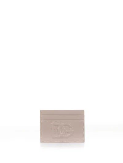 Dolce & Gabbana Card Holder With Embossed Logo In Cipria