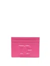 Dolce & Gabbana Card Holder With Embossed Logo In Pink & Purple