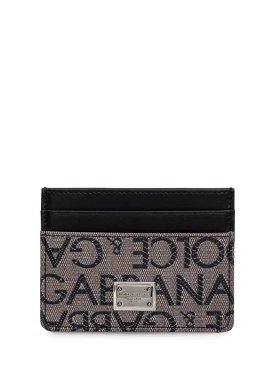 Dolce & Gabbana Card Holder With Logo In Brown