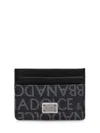 Dolce & Gabbana Jacquard Card Holder With Logo In Grey