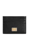 Dolce & Gabbana Logo-plaque Leather Cardholder In Black