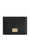 Dolce & Gabbana Logo-plaque Leather Cardholder In Black