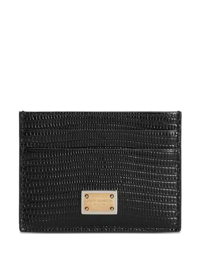 Dolce & Gabbana Card Holder With Logo Plaque In Black