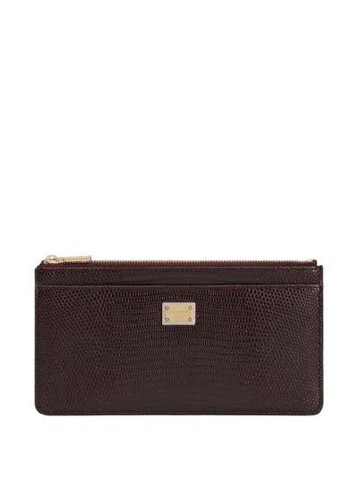 Dolce & Gabbana Card Holder With Logo Plaque In Red