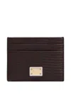 Dolce & Gabbana Card Holder With Logo Plaque In Brown