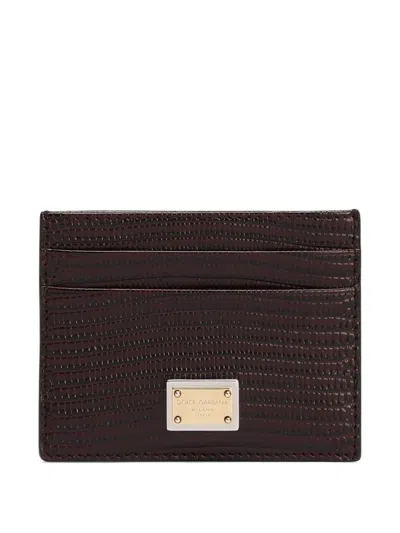 Dolce & Gabbana Card Holder With Logo Plaque In Red