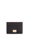 Dolce & Gabbana Leather Card Holder With Logo Plaque In Black