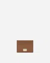 Dolce & Gabbana Dauphine Calfskin Card Holder In Brown