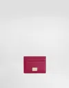 Dolce & Gabbana Dauphine Calfskin Card Holder In Fuchsia