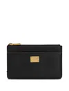 Dolce & Gabbana Card Holder With Zip And Tag In Black