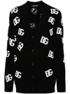Dolce & Gabbana Dg Monogram Cardigan In Black