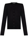 Dolce & Gabbana Cashmere And Silk Crewneck Cardigan In Black