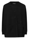 Dolce & Gabbana V-neck Cardigan With Front Pockets And Ribbed Cuffs In Black