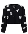 Dolce & Gabbana Logo Embroidered Cardigan In Black
