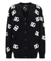 Dolce & Gabbana Dg Monogram Cardigan In Black