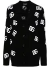 Dolce & Gabbana Dg Monogram Cardigan In Black