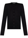 Dolce & Gabbana Cashmere And Silk Crewneck Cardigan In Black