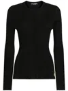 Dolce & Gabbana Long Sleeve Ribbed Knit Cardigan In Black