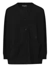 Dolce & Gabbana V-neck Cardigan With Front Pockets And Ribbed Cuffs In Black