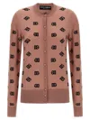 Dolce & Gabbana Long-sleeved Knitted Cardigan In Pink