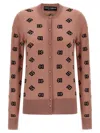 Dolce & Gabbana Long-sleeved Knitted Cardigan In Pink