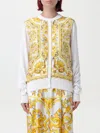 Dolce & Gabbana Silk Cardigan With Majolica Panel In Gelb