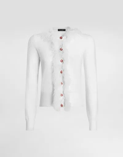 Dolce & Gabbana Cardigan Girocollo In White